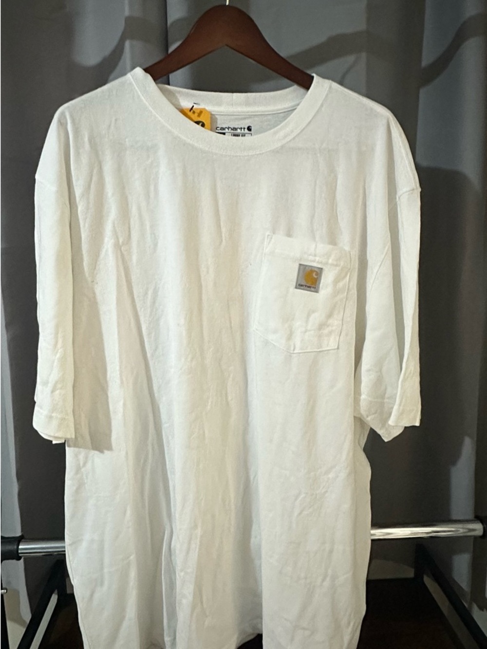Carhartt White Short-Sleeve Pocket Tee with Logo